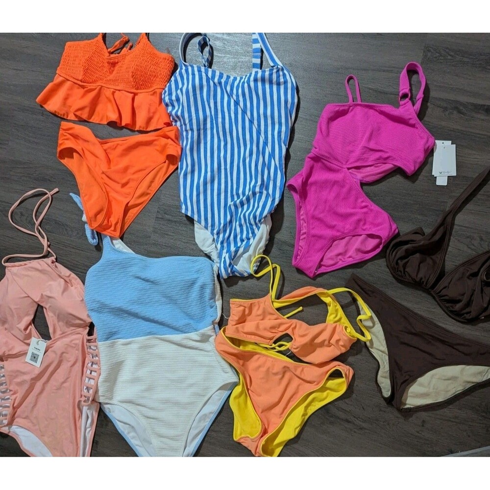 10 PC Swimsuit Lot NWT Victoria's Secret Cupshe Jessica Simpson More Large XL